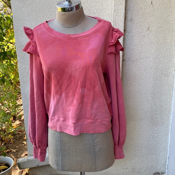 PAIGE from Neiman’s 100% Penelo faded tie dye sweatshirt with ruffles. Worn once - Picture 3 of 12
